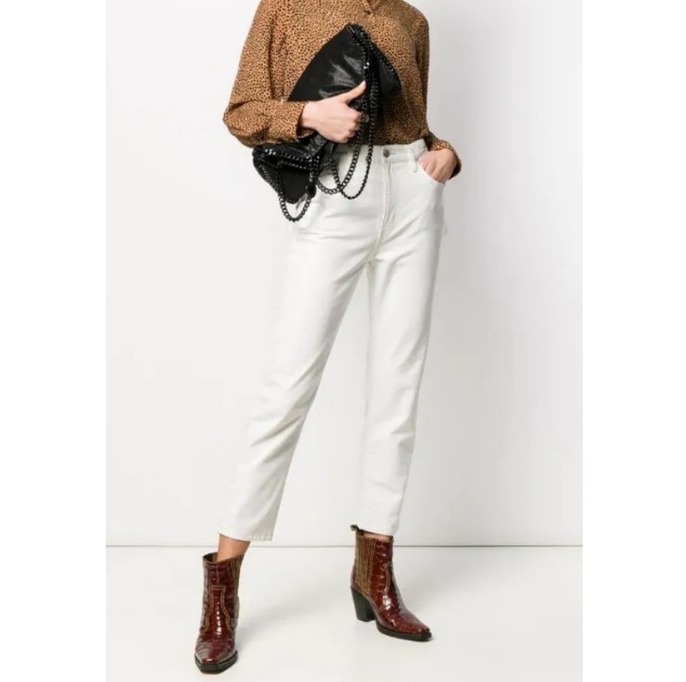 NWT Current/Elliot White Denim Vintage Crop Sl…